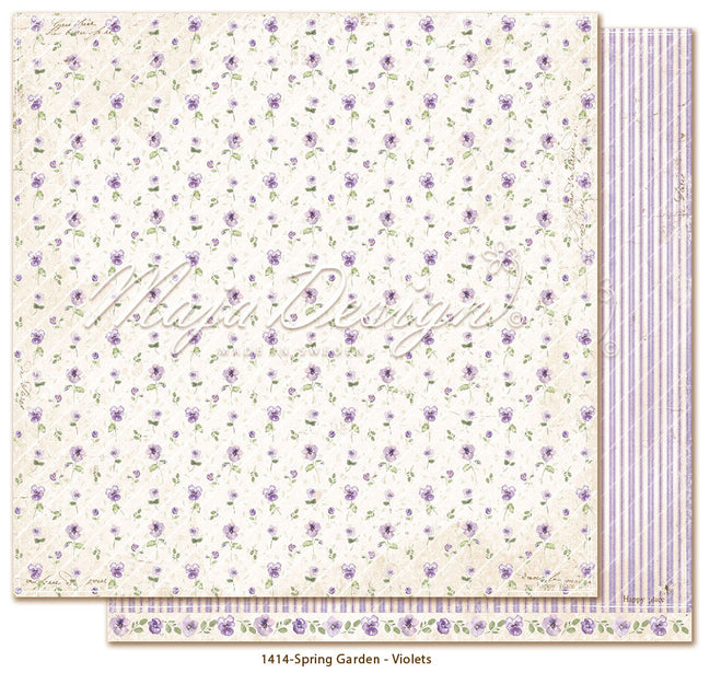 "Spring Garden - Violets" Paper Sheet - 1414 - MAJA DESIGN