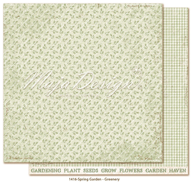 Foglio carta "Spring Garden - Greenery" - 1416 - MAJA DESIGN