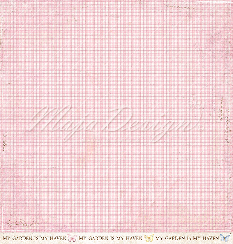 Paper sheet "Spring Garden - Pink poppies" - 1417 - MAJA DESIGN