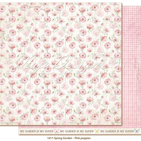 Foglio carta "Spring Garden - Pink poppies" - 1417 - MAJA DESIGN