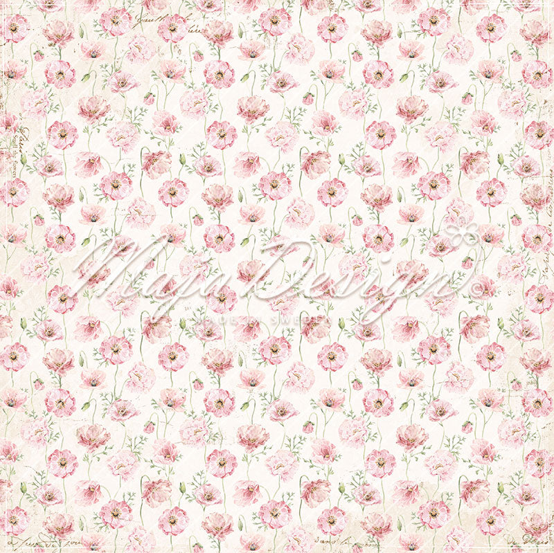 Paper sheet "Spring Garden - Pink poppies" - 1417 - MAJA DESIGN