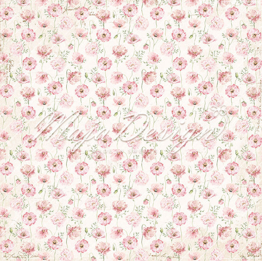 Foglio carta "Spring Garden - Pink poppies" - 1417 - MAJA DESIGN