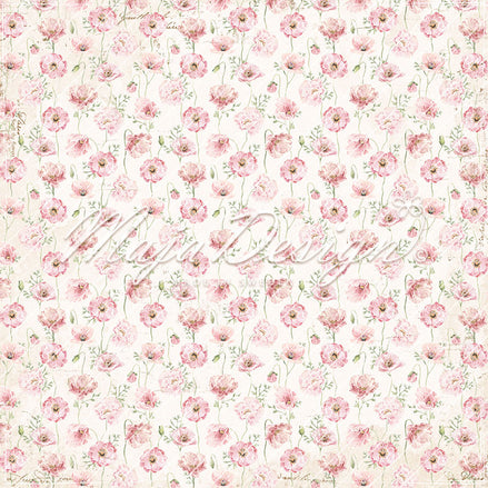 Paper sheet "Spring Garden - Pink poppies" - 1417 - MAJA DESIGN