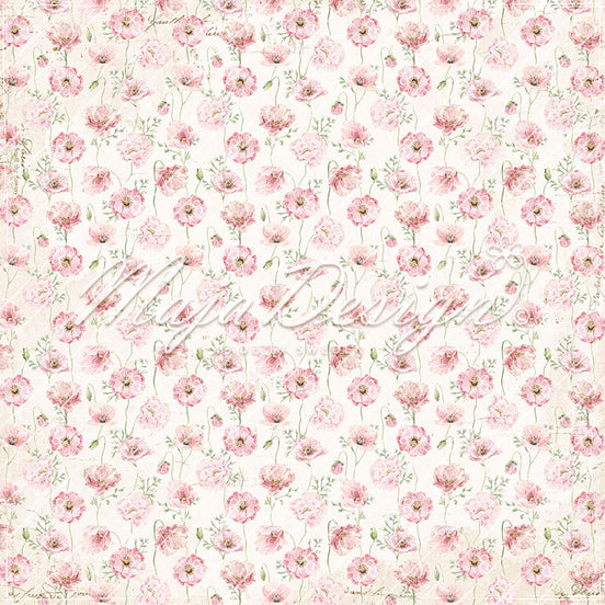 Foglio carta "Spring Garden - Pink poppies" - 1417 - MAJA DESIGN