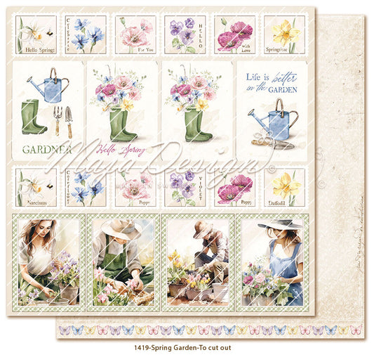 Foglio carta "Spring Garden -To cut out" - 1419 - MAJA DESIGN