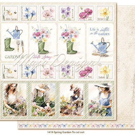 Paper sheet "Spring Garden -To cut out" - 1419 - MAJA DESIGN