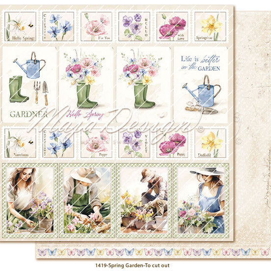 Foglio carta "Spring Garden -To cut out" - 1419 - MAJA DESIGN