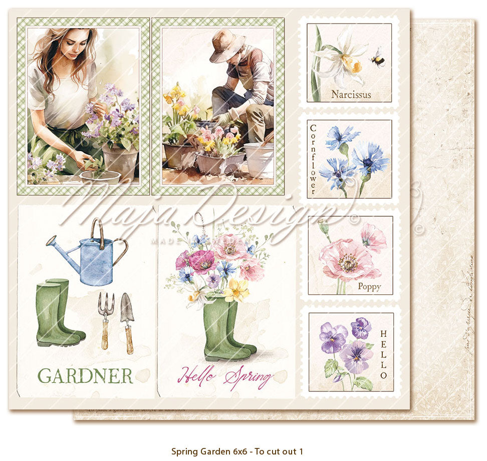 Set Carte "SPRING GARDEN - 6x6" Paper pack" - 1427 - MAJA DESIGN