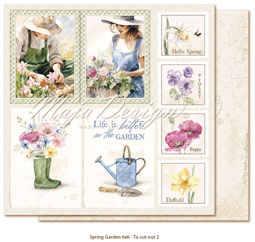 Set Carte "SPRING GARDEN - 6x6" Paper pack" - 1427 - MAJA DESIGN