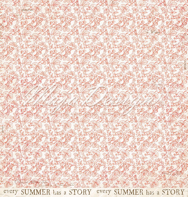 Foglio carta " Strawberry thief - Yummie" - 1436 - MAJA DESIGN