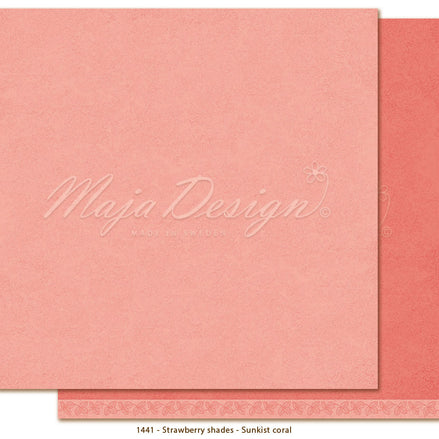 Paper sheet "Mono - Strawberry - Sunkist coral" - 1441 - MAJA DESIGN