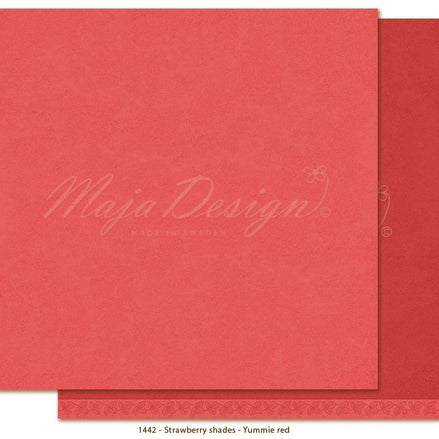 Paper sheet "Mono - Strawberry - Yummie red" - 1442 - MAJA DESIGN