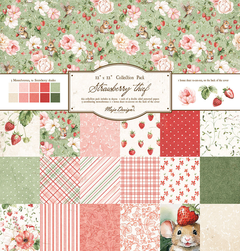 Set Carte "STRAWBERRY THIEF" - 12x12"  -1444- MAJA DESIGN