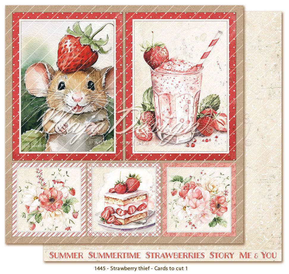 Set Carte "STRAWBERRY THIEF" - 6x6" Paper pack" - 1445 - MAJA DESIGN