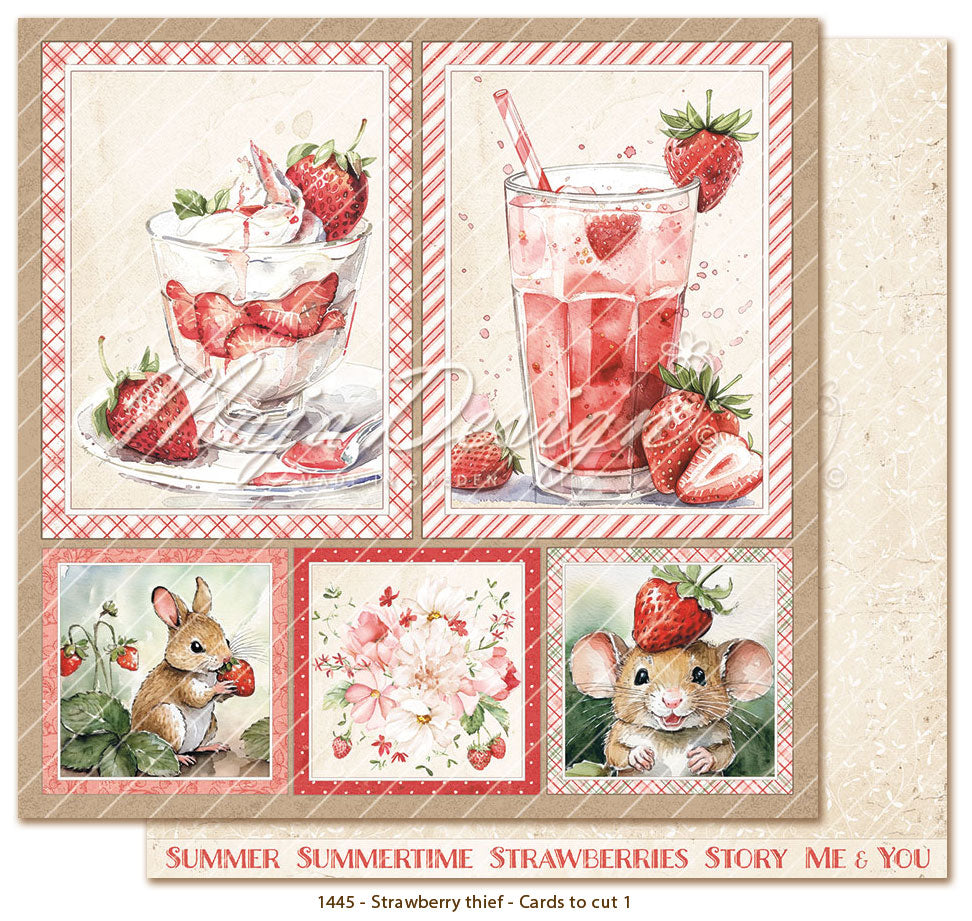 Set Carte "STRAWBERRY THIEF" - 6x6" Paper pack" - 1445 - MAJA DESIGN