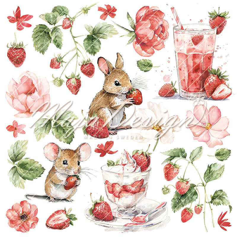 Set Carte "STRAWBERRY THIEF" - 6x6" Paper pack" - 1445 - MAJA DESIGN
