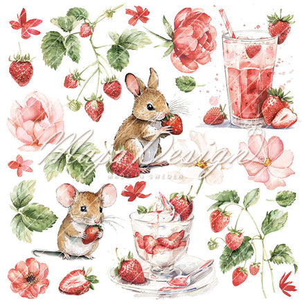 Set Carte "STRAWBERRY THIEF" - 6x6" Paper pack" - 1445 - MAJA DESIGN