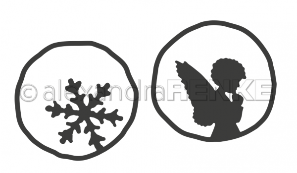 Die Set 'Angel &amp; Snow crystal in a circle' - D-AR-W0013 - A.RENKE 