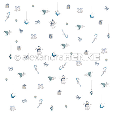 A. RENKE - Card "Floral christmas blue mini rapport" - 10.2010