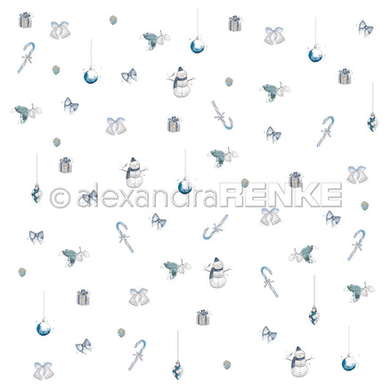 A. RENKE - Card "Floral christmas blue mini rapport" - 10.2010