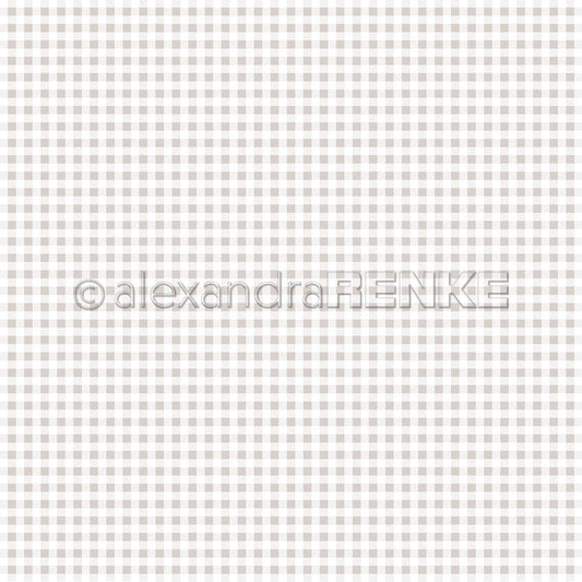 Design paper ' Fine Small Grey Beige Check' - P AR 10.2870 - A.RENKE