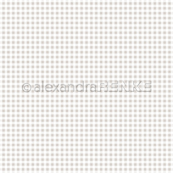 Design paper ' Fine Small Grey Beige Check' - P AR 10.2870 - A.RENKE