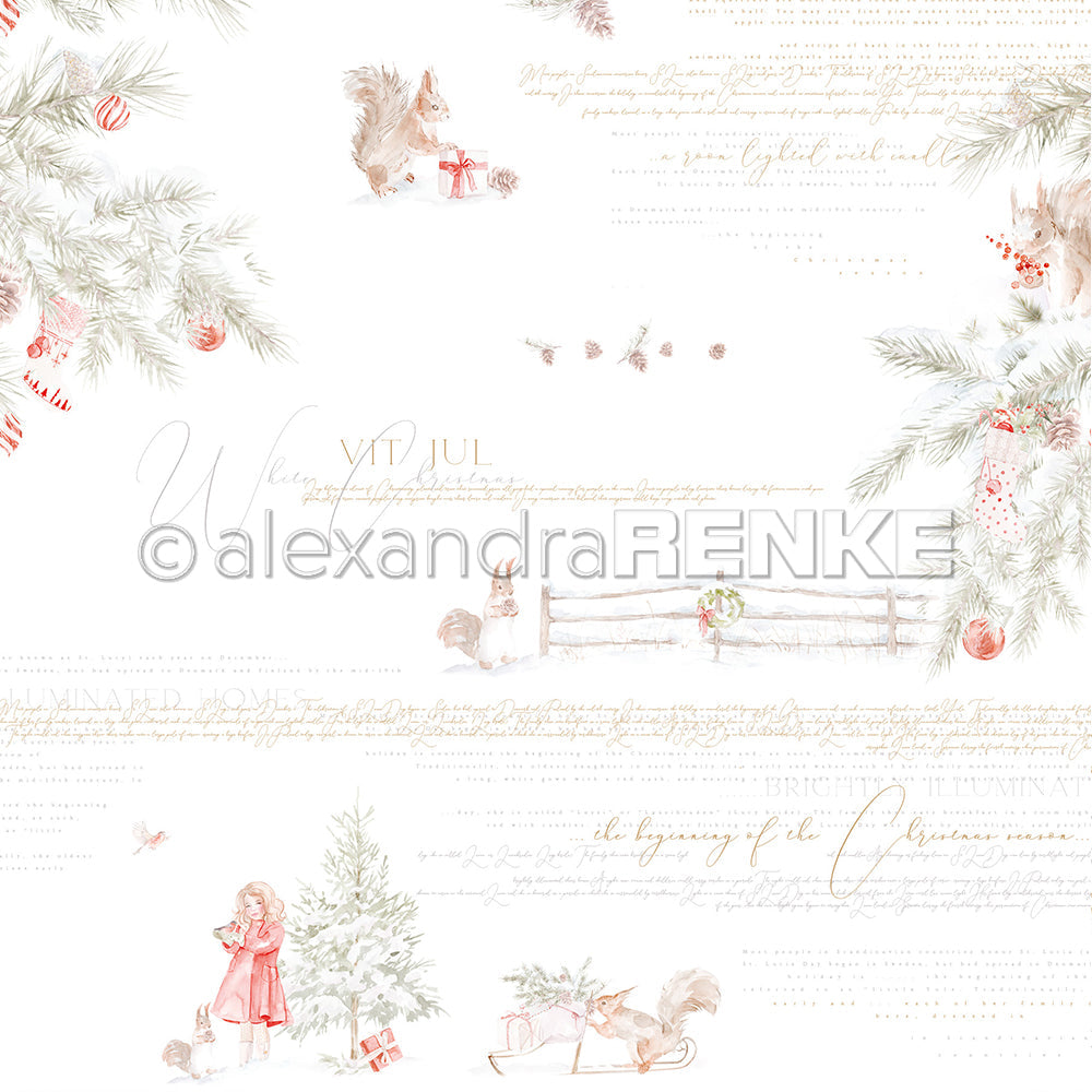 Design paper 'Squirrel and Girl in Snow' - P-AR-10.2920 - A.RENKE