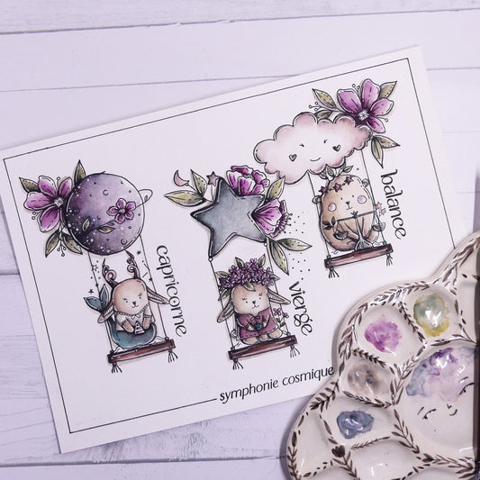 TIMBRO CLEAR -  DOUDOU BALANCE - AST107 - CHOU & FLOWERS