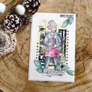 TIMBRO-TAMPON TEXTURE GRUNGE -AVE108- CHOU & FLOWERS