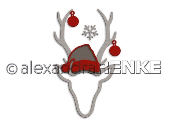 Die set 'Roe deer head with santa claus hat' - D-AR-ti0052- A.RENKE