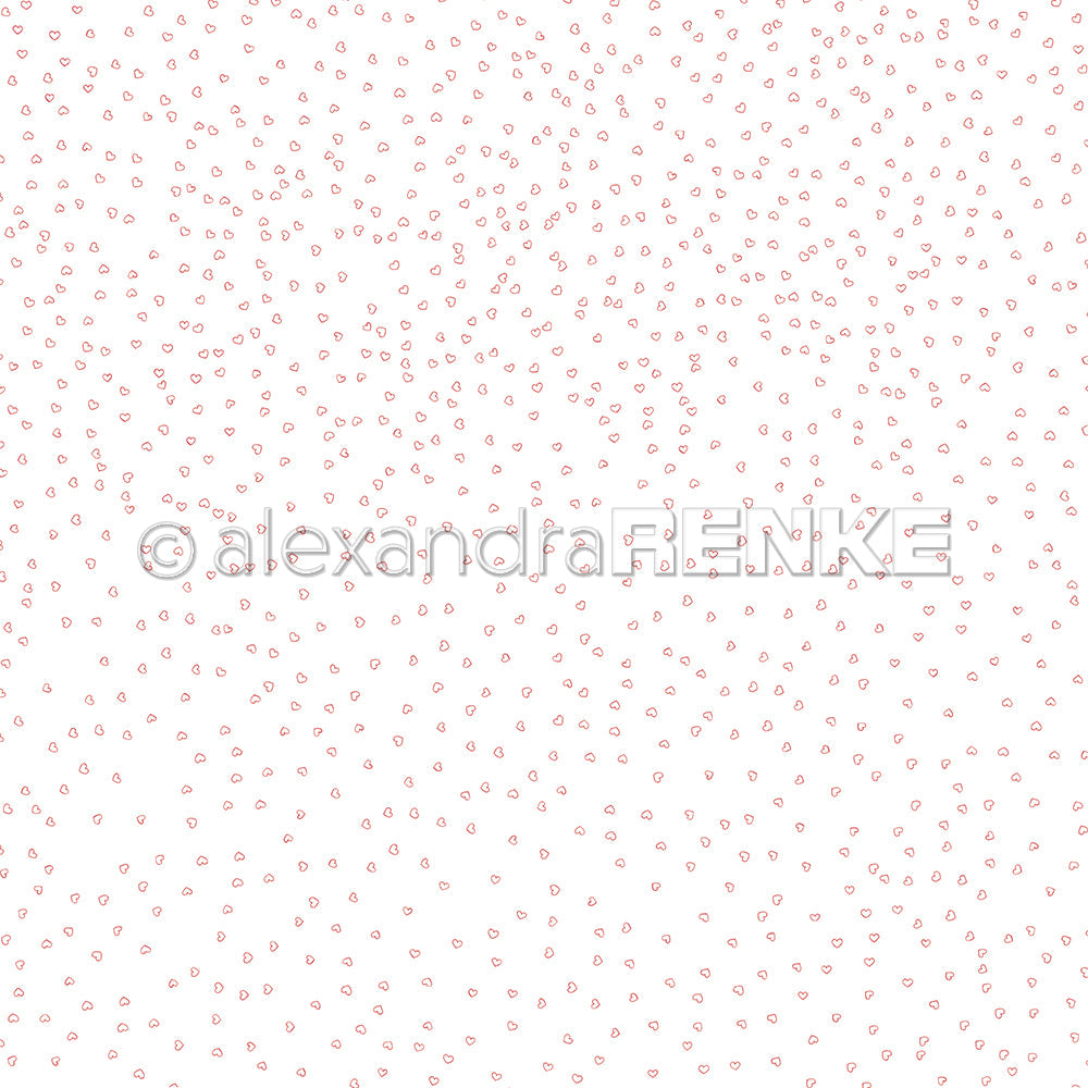 Design paper 'Flurry hearts red outline' - P-AR-10.3002 - A.RENKE