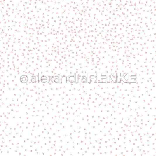 Design paper 'Flurry hearts red outline' - P-AR-10.3002 - A.RENKE