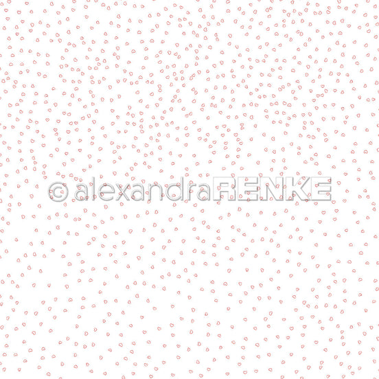 Design paper 'Flurry hearts red outline' - P-AR-10.3002 - A.RENKE