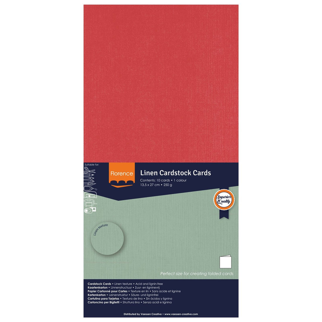 2823-030 POPPY - Foglio Cardstock Florence tramato LINO  27x13,5 cm