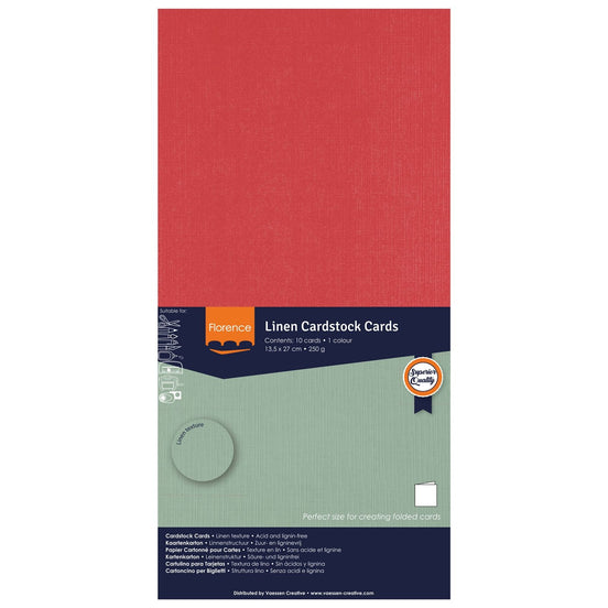 2823-030 POPPY - Foglio Cardstock Florence tramato LINO  27x13,5 cm