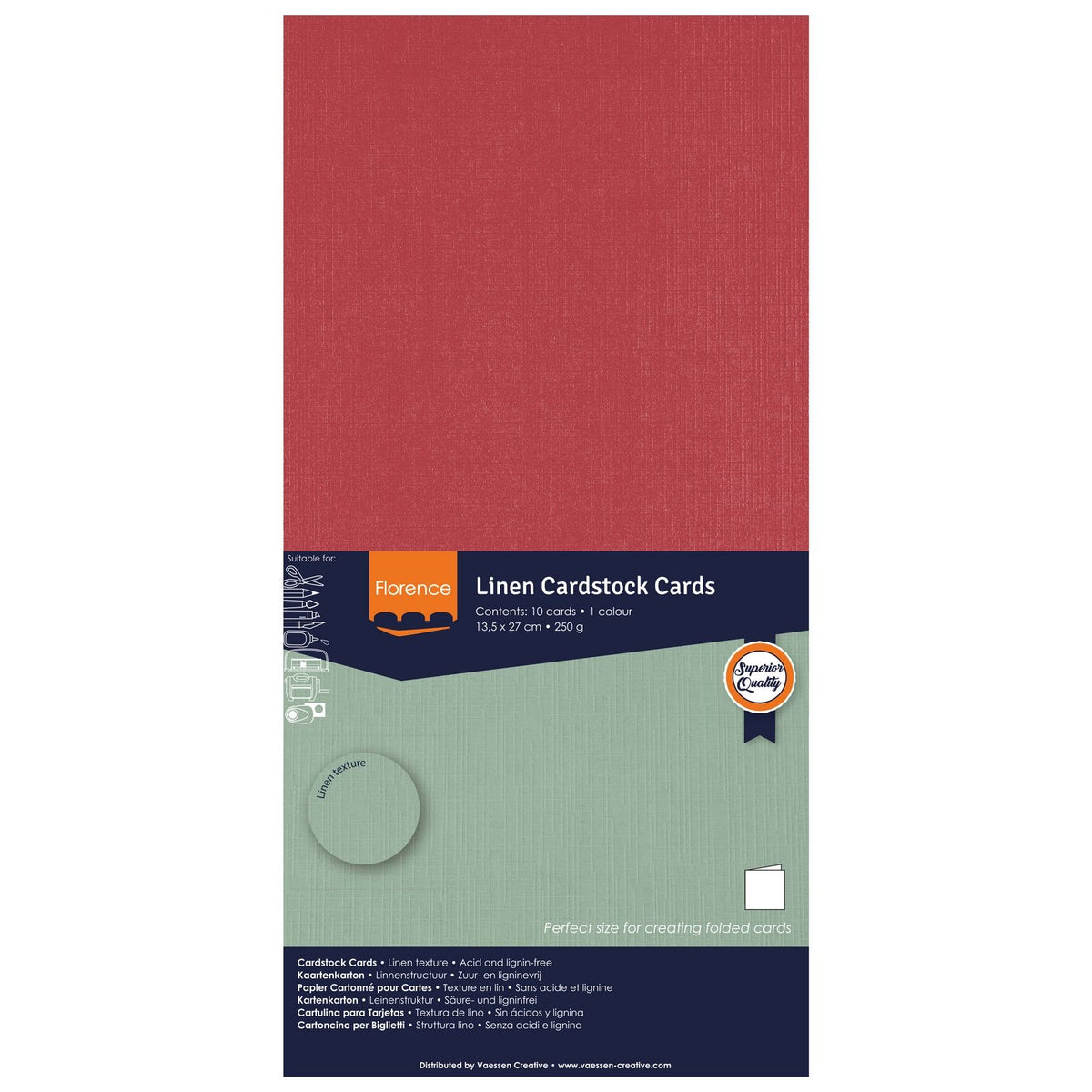 2823-031 RUBY - Foglio Cardstock Florence tramato LINO  27x13,5 cm