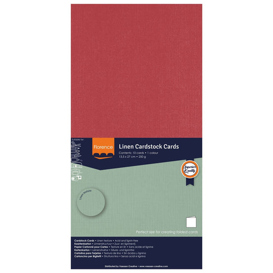 2823-031 RUBY - Foglio Cardstock Florence tramato LINO  27x13,5 cm