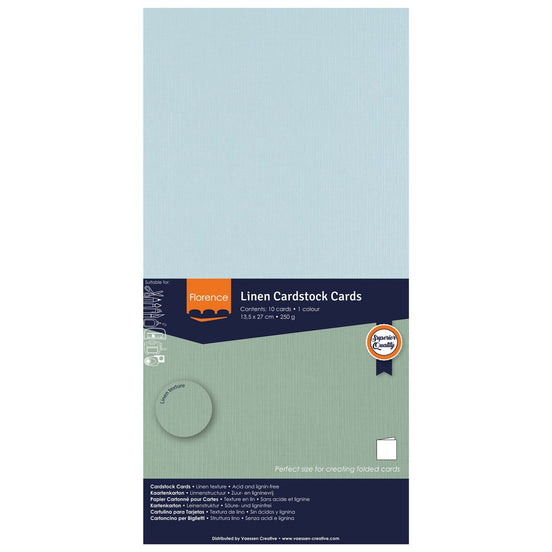 2823-046 GLACIER - Foglio Cardstock Florence tramato LINO  27x13,5 cm
