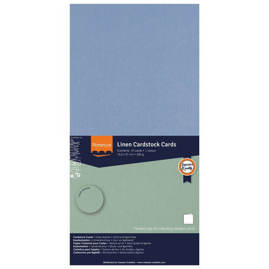 2823-052 STEEL - Foglio Cardstock Florence tramato LINO  27x13,5 cm