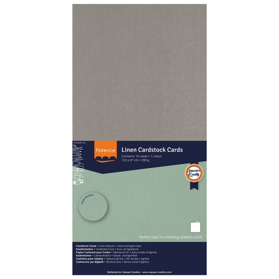 2823-087 CONCRETE - Foglio Cardstock Florence tramato LINO  27x13,5 cm