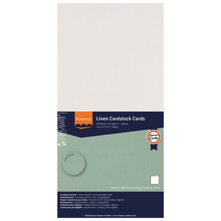 2823-101 OFF WHITE - Foglio Cardstock Florence tramato LINO  27x13,5 cm