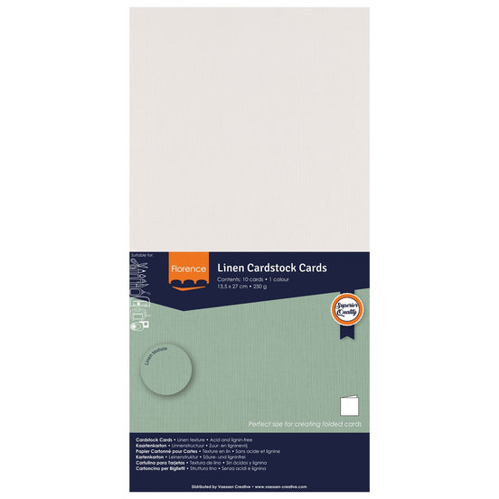 2823-101 OFF WHITE - Foglio Cardstock Florence tramato LINO  27x13,5 cm