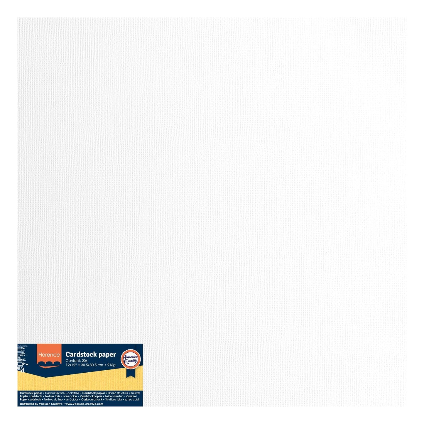 Foglio Cardstock Texture - WHITE 29280 097 Florence