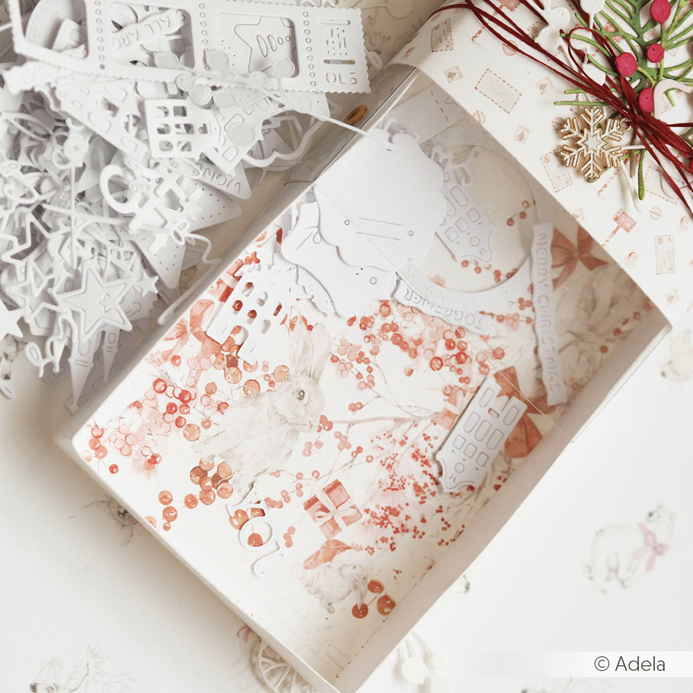 Design paper 'Christmas Wreath with Winter Bunny' - P-AR-10.2927 - A.RENKE