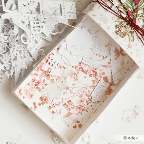 Design paper 'Christmas Wreath with Winter Bunny' - P-AR-10.2927 - A.RENKE