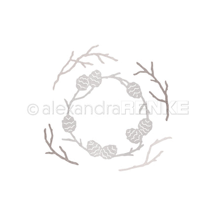 Die set 'Pine cone wreath with branches'- D-AR-FL0278- A.RENKE
