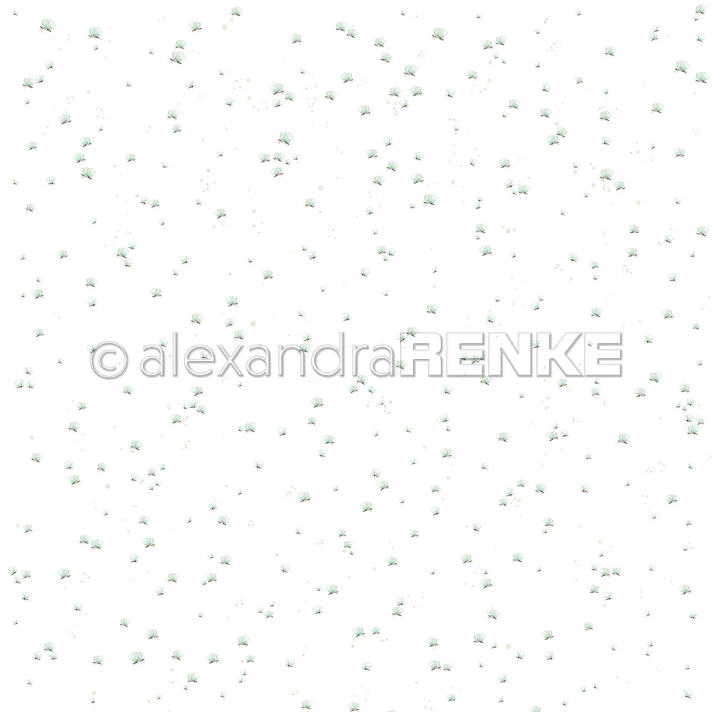 Design paper 'Delicate butterflies mint'- P-AR-10.3522- A.RENKE