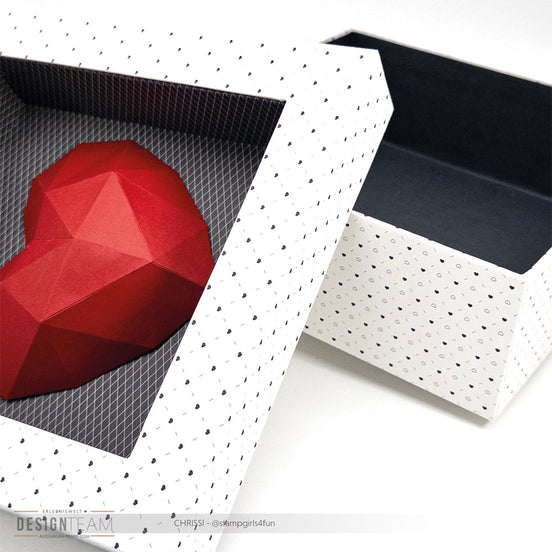 Design paper 'Heart line grid black' - P-AR-10.3350 - A.RENKE