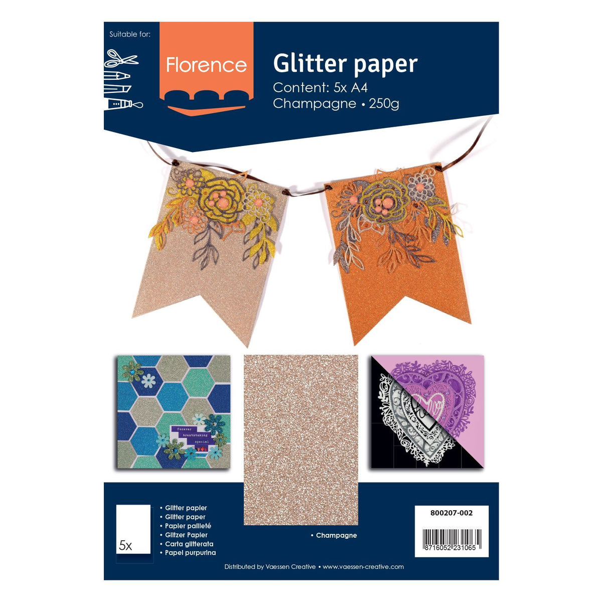 CHAMPAGNE glitter paper - 800207 002 - Florence
