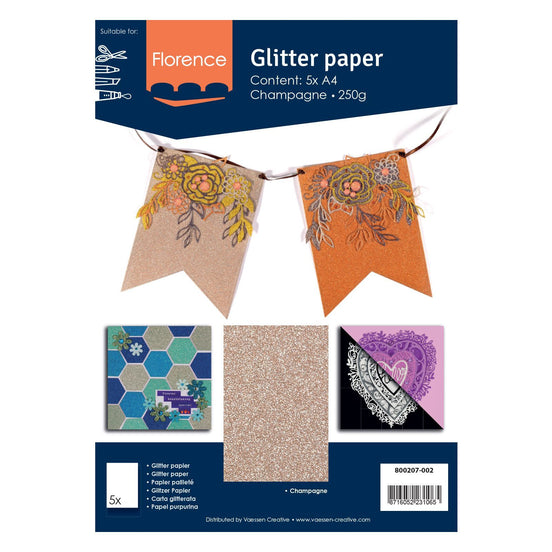 Carta glitterata CHAMPAGNE - 800207 002 - Florence